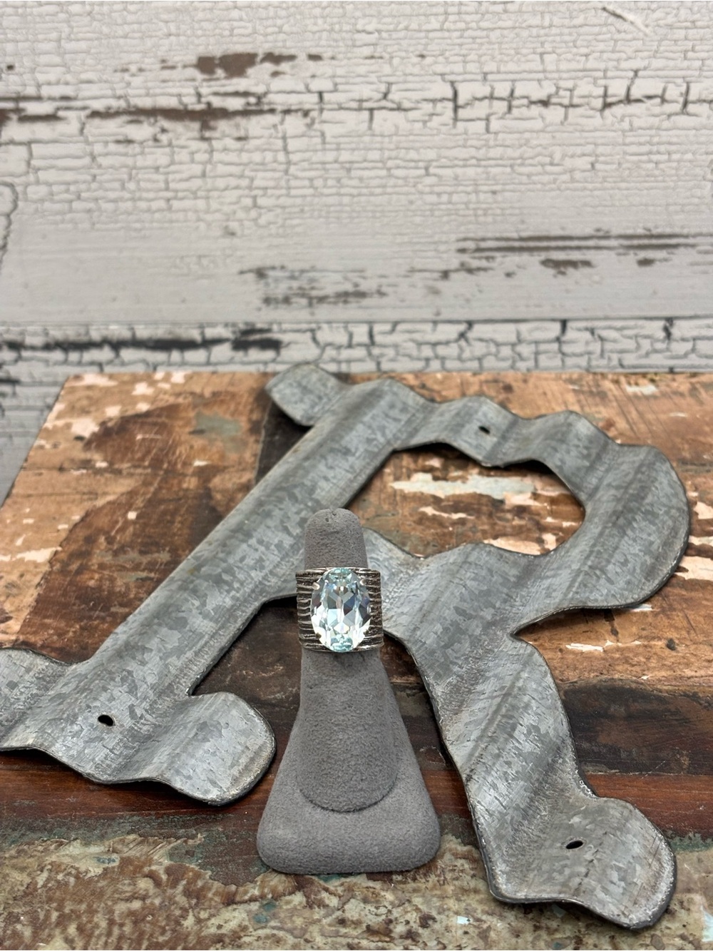 Blue Ice Cocktail Chunky Ring Statement Ring